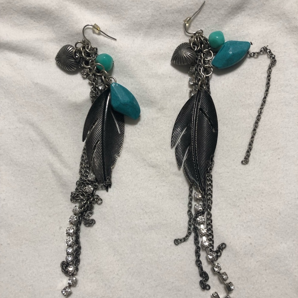 Metal Feather earrings